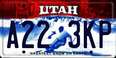 UT license plate A223KP