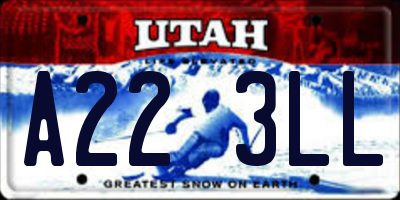 UT license plate A223LL