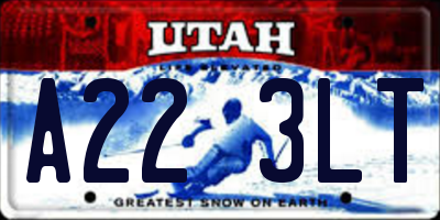 UT license plate A223LT