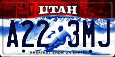UT license plate A223MJ