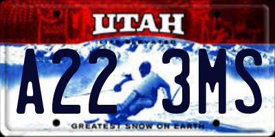 UT license plate A223MS