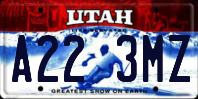 UT license plate A223MZ