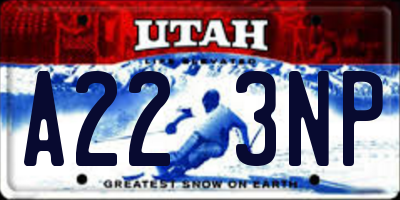 UT license plate A223NP