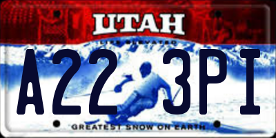 UT license plate A223PI