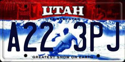 UT license plate A223PJ