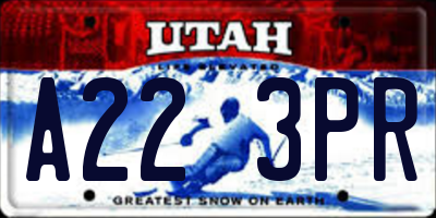 UT license plate A223PR