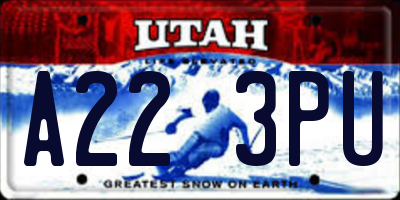 UT license plate A223PU
