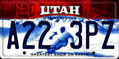 UT license plate A223PZ