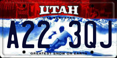 UT license plate A223QJ