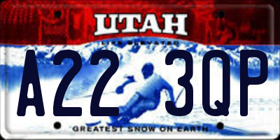 UT license plate A223QP