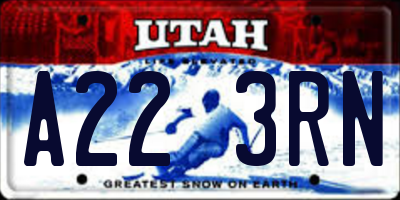 UT license plate A223RN