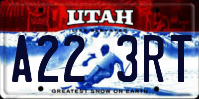 UT license plate A223RT
