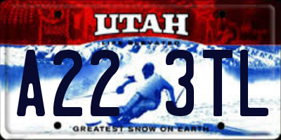UT license plate A223TL