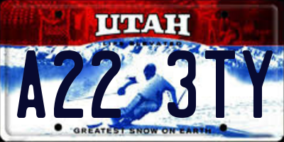 UT license plate A223TY