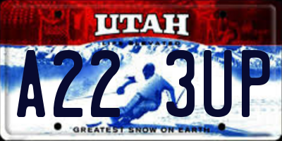 UT license plate A223UP