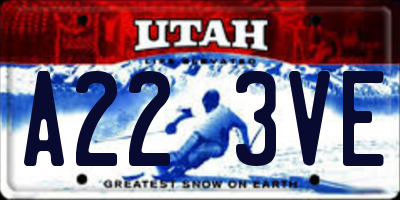 UT license plate A223VE