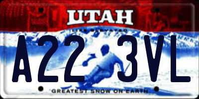 UT license plate A223VL