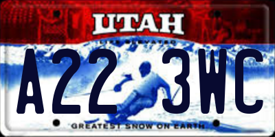 UT license plate A223WC