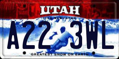 UT license plate A223WL