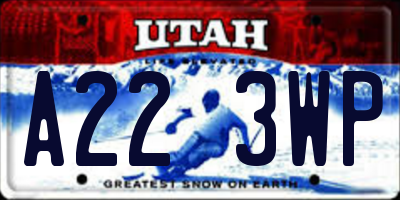 UT license plate A223WP