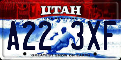 UT license plate A223XF