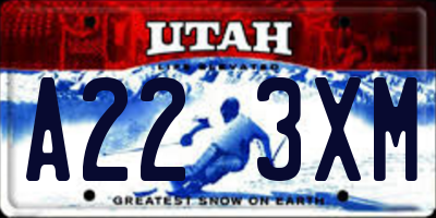 UT license plate A223XM