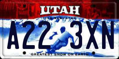 UT license plate A223XN