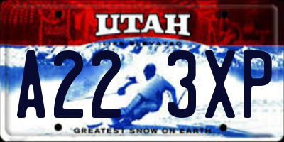 UT license plate A223XP
