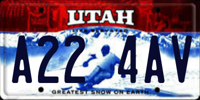 UT license plate A224AV