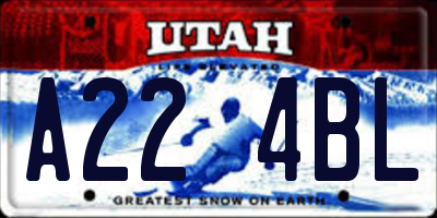 UT license plate A224BL