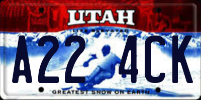 UT license plate A224CK