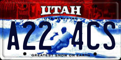 UT license plate A224CS