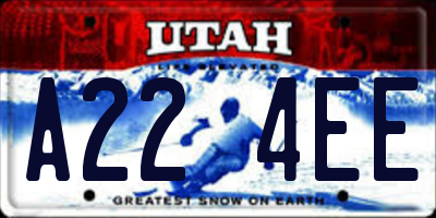UT license plate A224EE