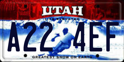 UT license plate A224EF