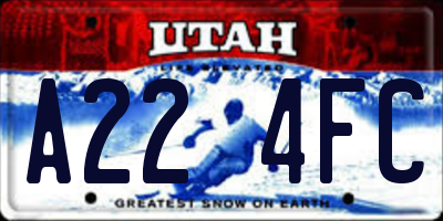 UT license plate A224FC