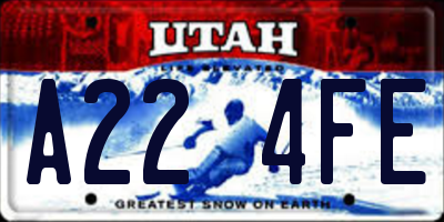UT license plate A224FE