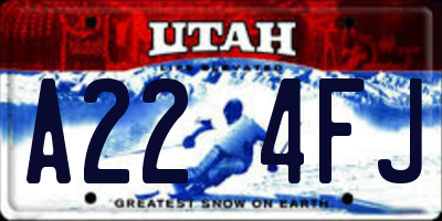 UT license plate A224FJ