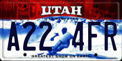 UT license plate A224FR