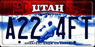 UT license plate A224FT