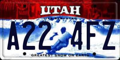 UT license plate A224FZ