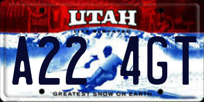 UT license plate A224GT