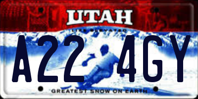 UT license plate A224GY
