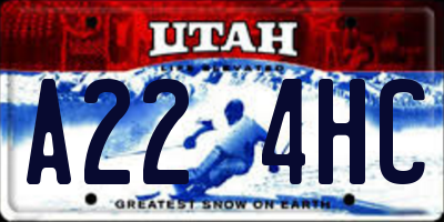 UT license plate A224HC