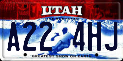 UT license plate A224HJ
