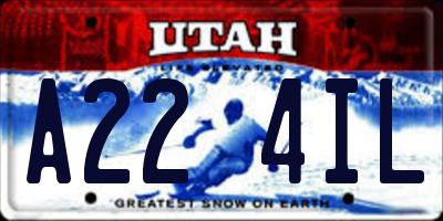 UT license plate A224IL