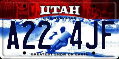 UT license plate A224JF