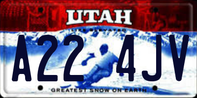 UT license plate A224JV