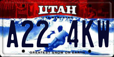 UT license plate A224KW