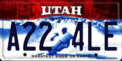 UT license plate A224LE
