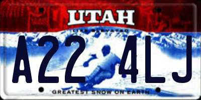 UT license plate A224LJ
